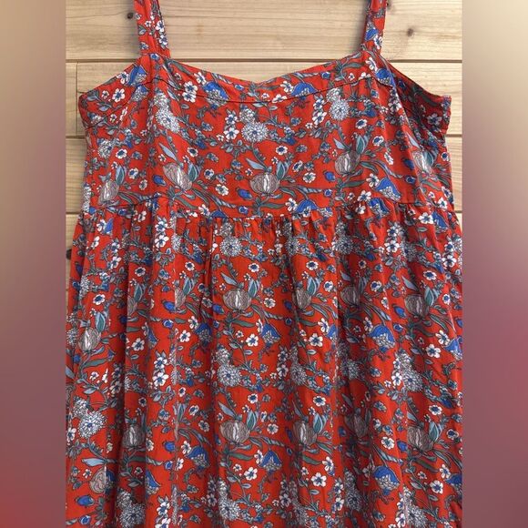 Natural Life Size XS/S Patti Side Slit Red Floral Bohemian Rayon Maxi Dress - Picture 3 of 9